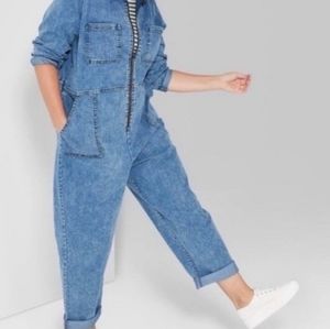 Trendy Wild Fable XL Blue Jean Jumpsuit